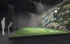 房地產(chǎn)數(shù)字展廳中的投影數(shù)字沙盤(pán)